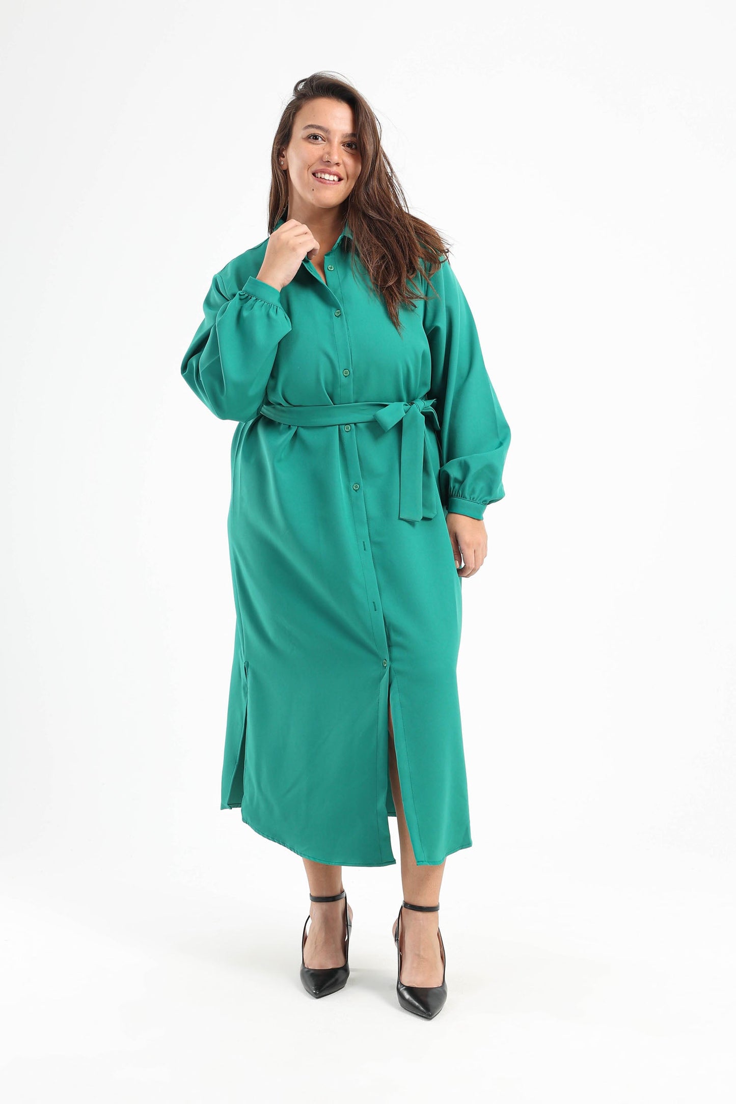 Long Sleeves Midi Shirt Dress