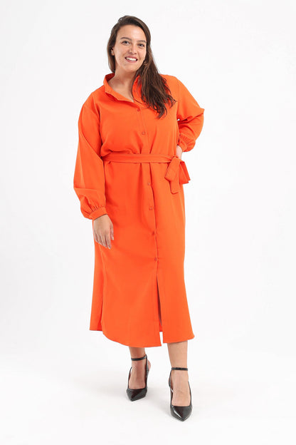 Long Sleeves Midi Shirt Dress