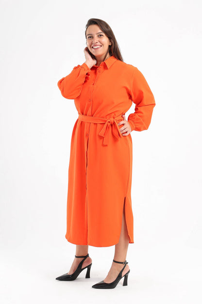 Long Sleeves Midi Shirt Dress