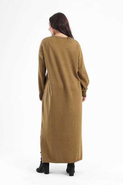 Wool V-Neck Dress