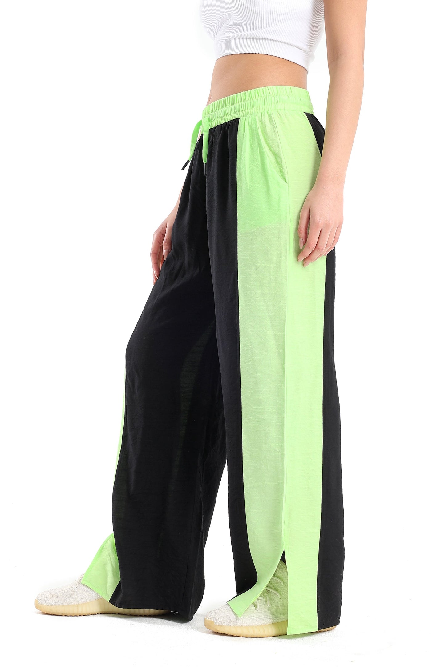 Color Block Pants with Slits