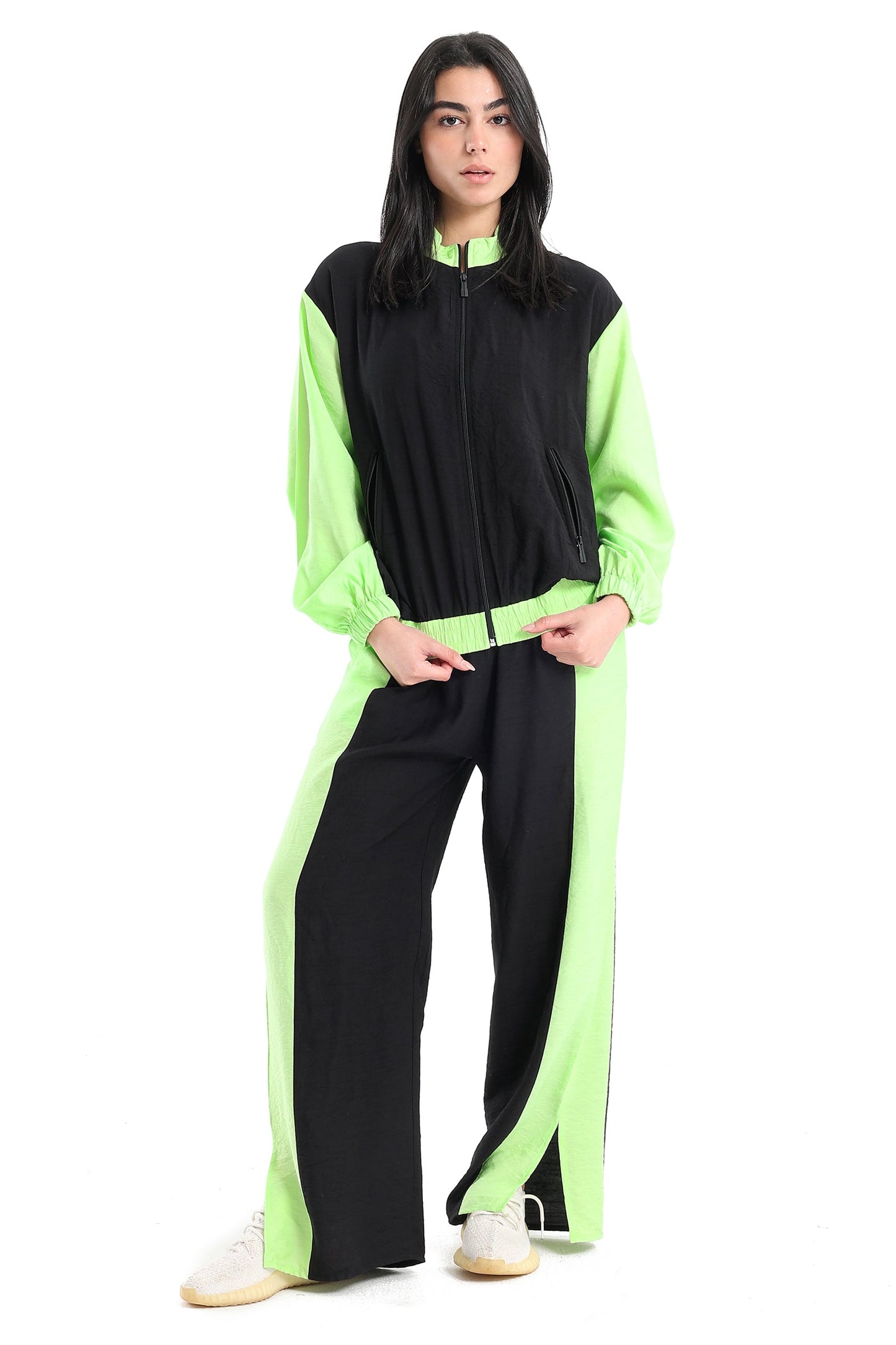 Color Block Elasticated Jacket