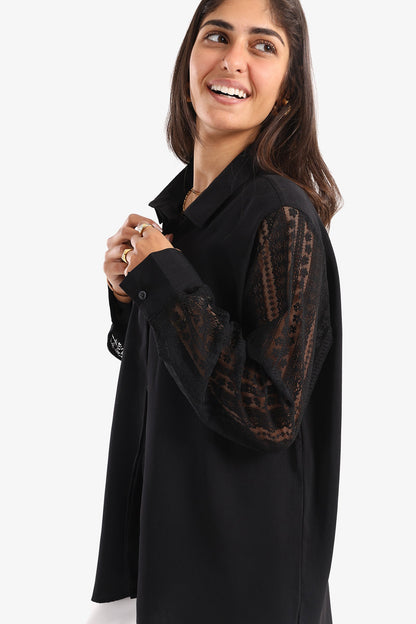 Classic Blouse in Lace Sleeves