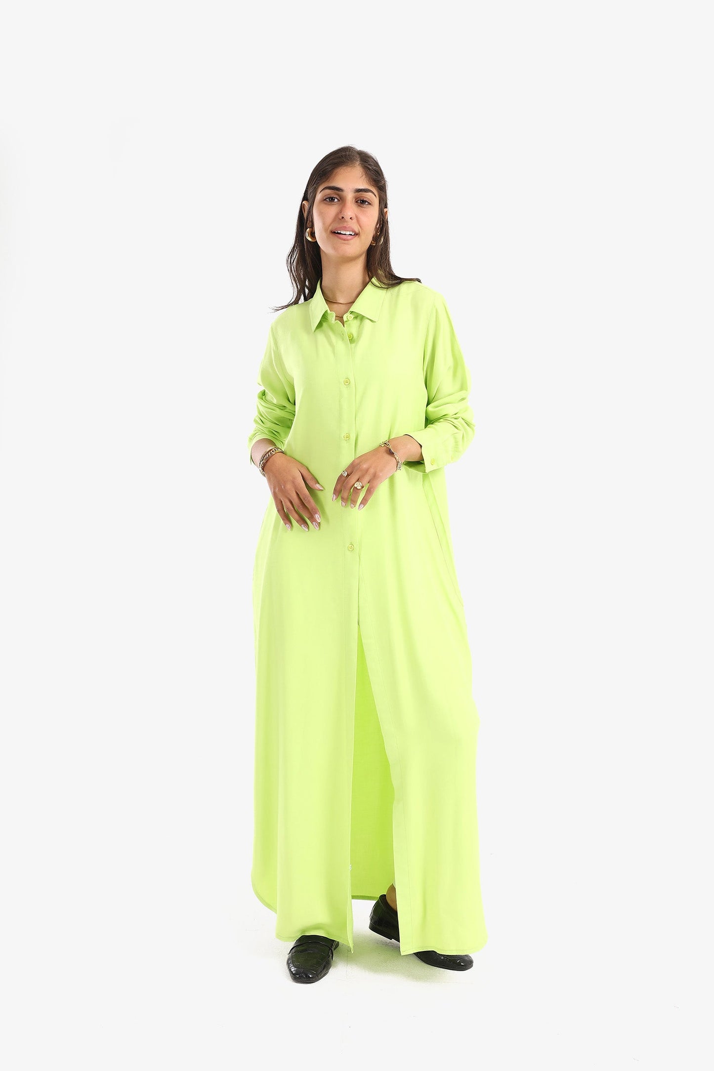 Shirt Dress with Round Hem