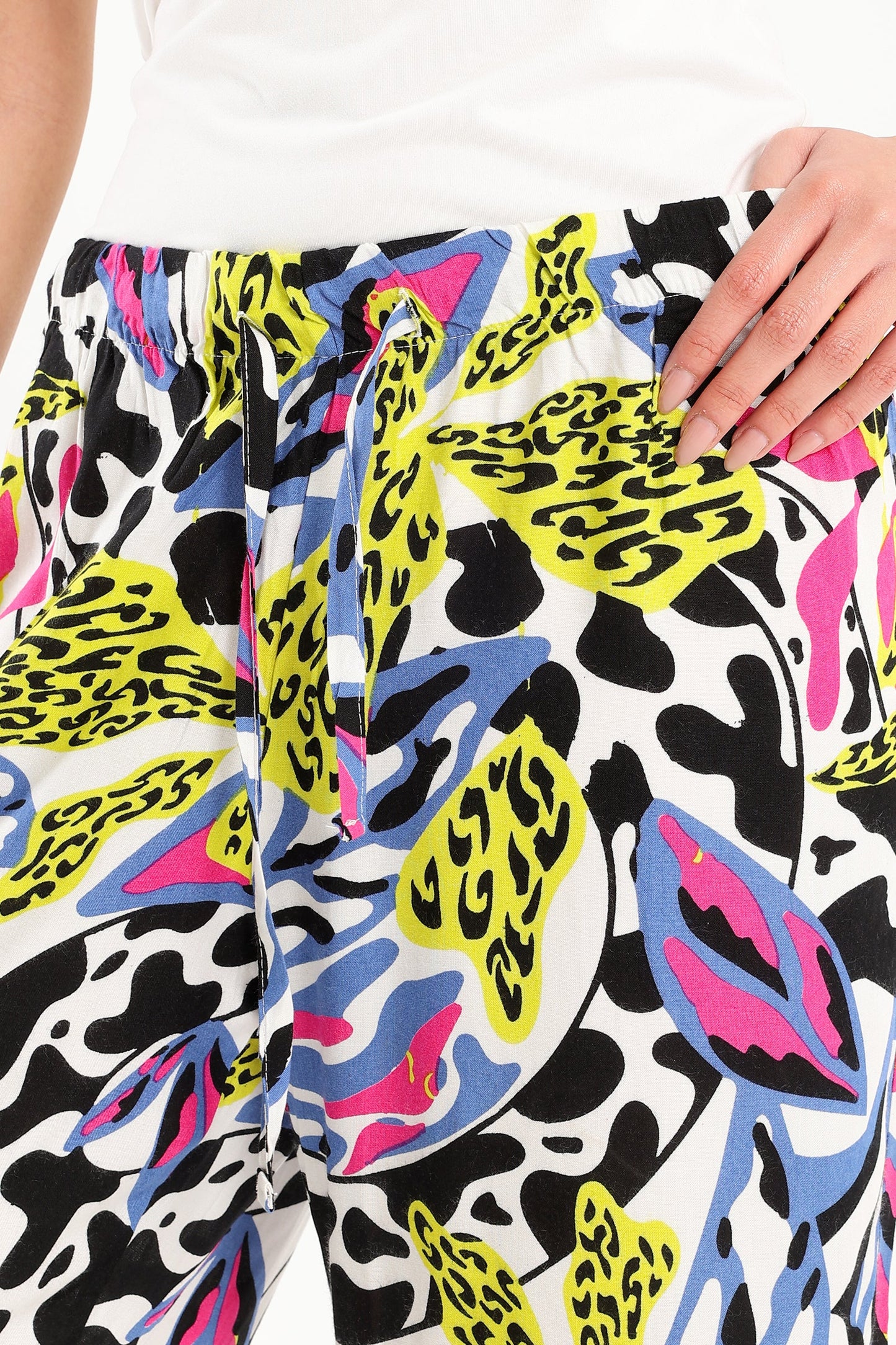 Printed Pants with Drawstring