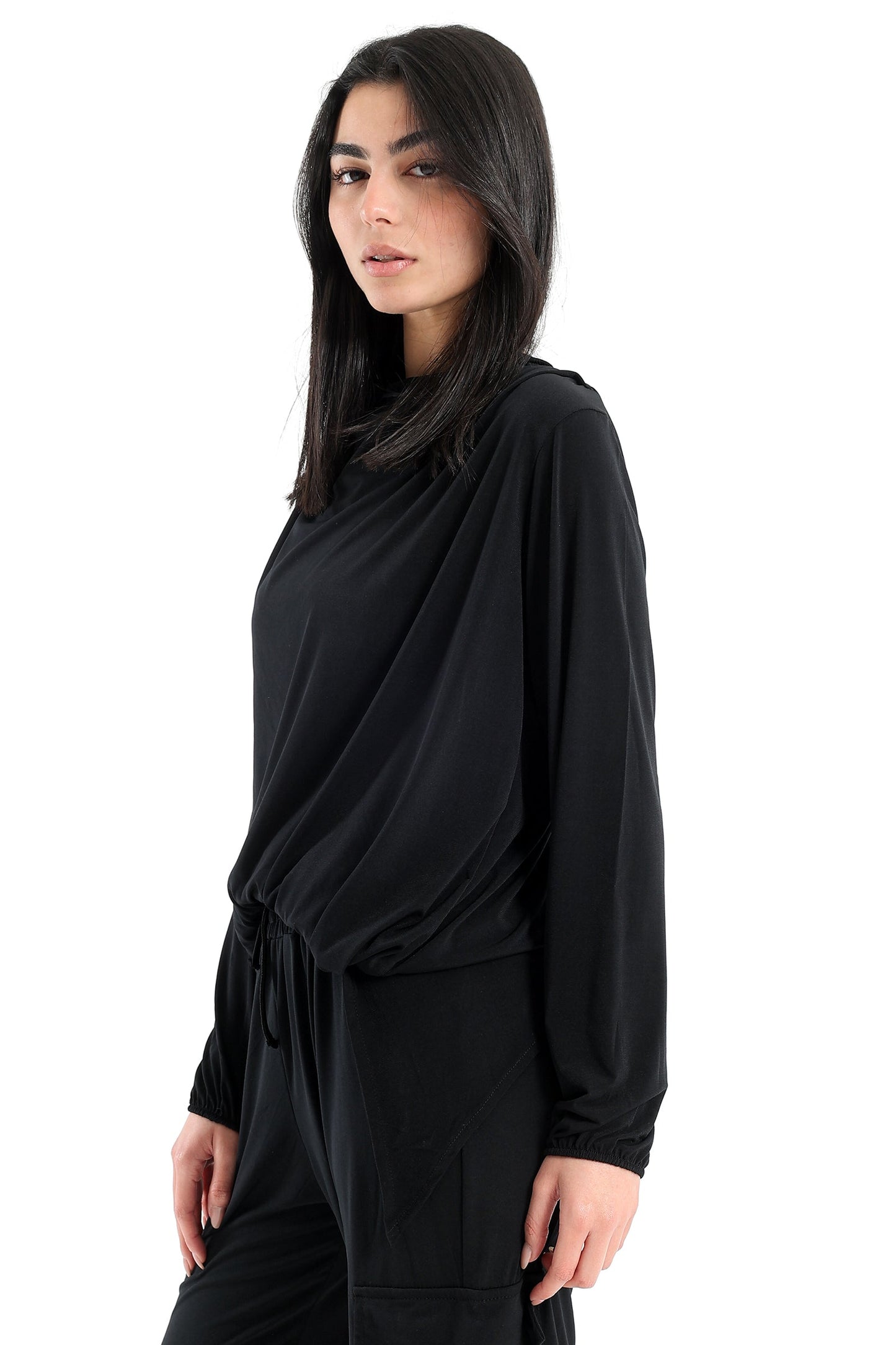 Asymmetrical Cowl Neck Top