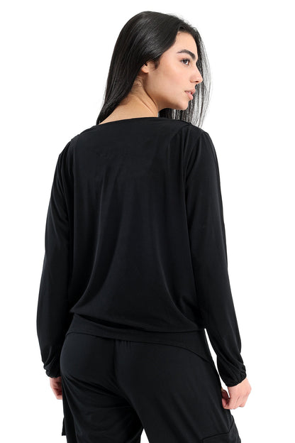 Asymmetrical Cowl Neck Top