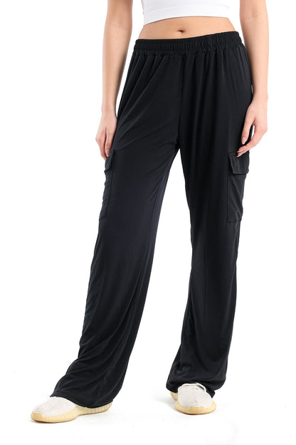 Black Voile Cargo Pants