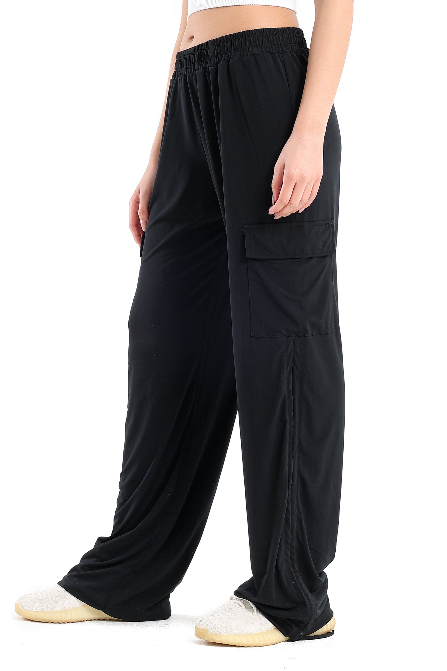 Black Voile Cargo Pants