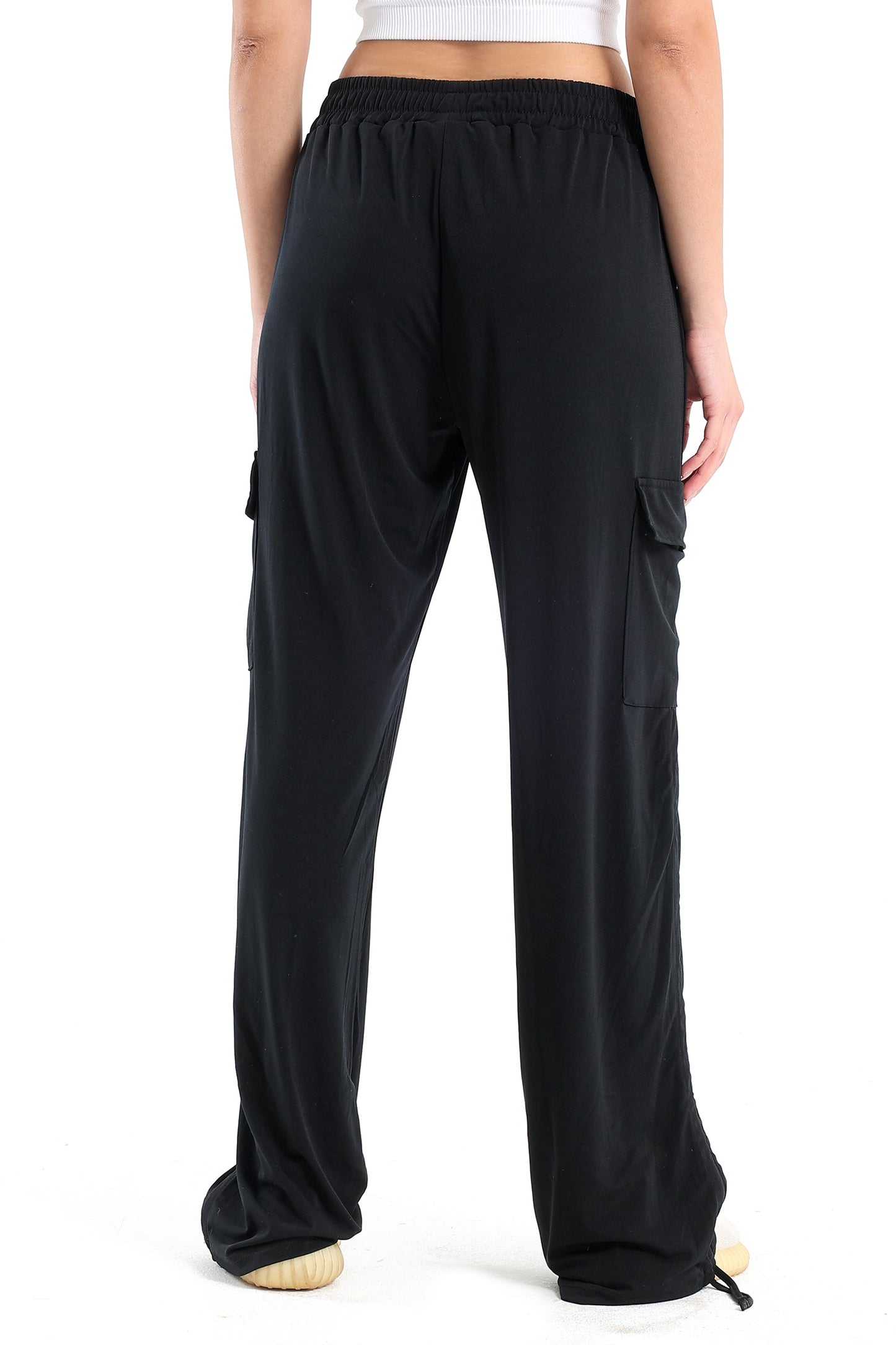 Black Voile Cargo Pants