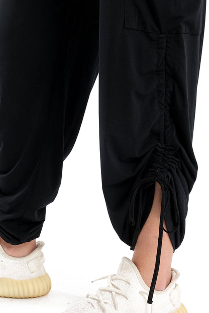 Black Voile Cargo Pants