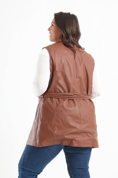 Sleeveless Leather Vest