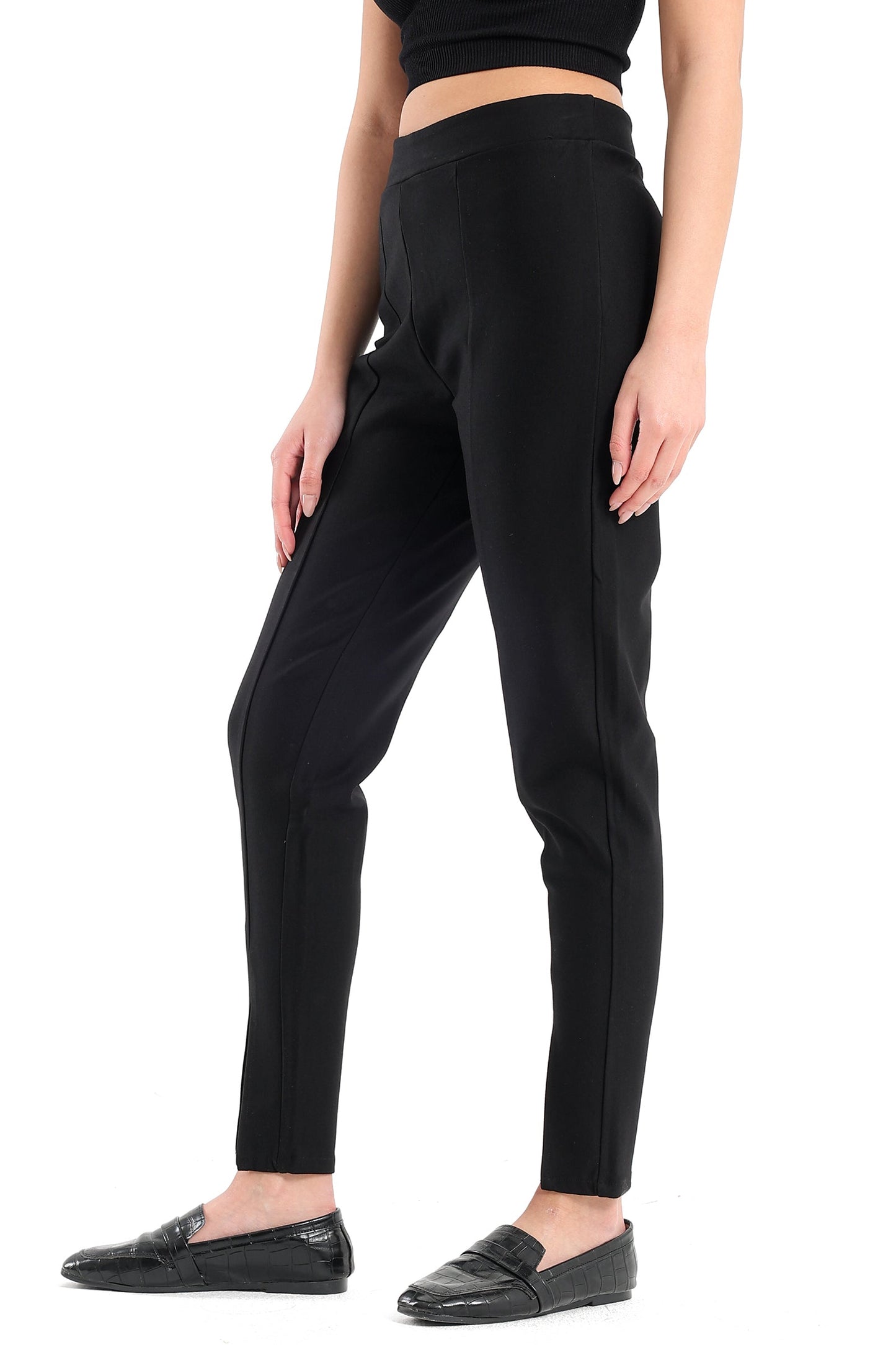 Black Voile Pants with Slits