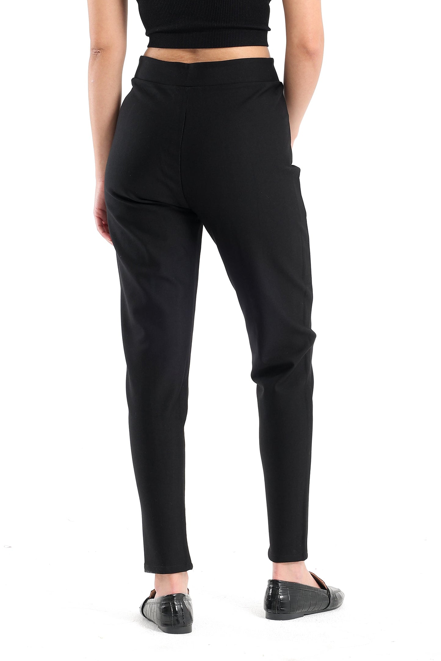 Black Voile Pants with Slits