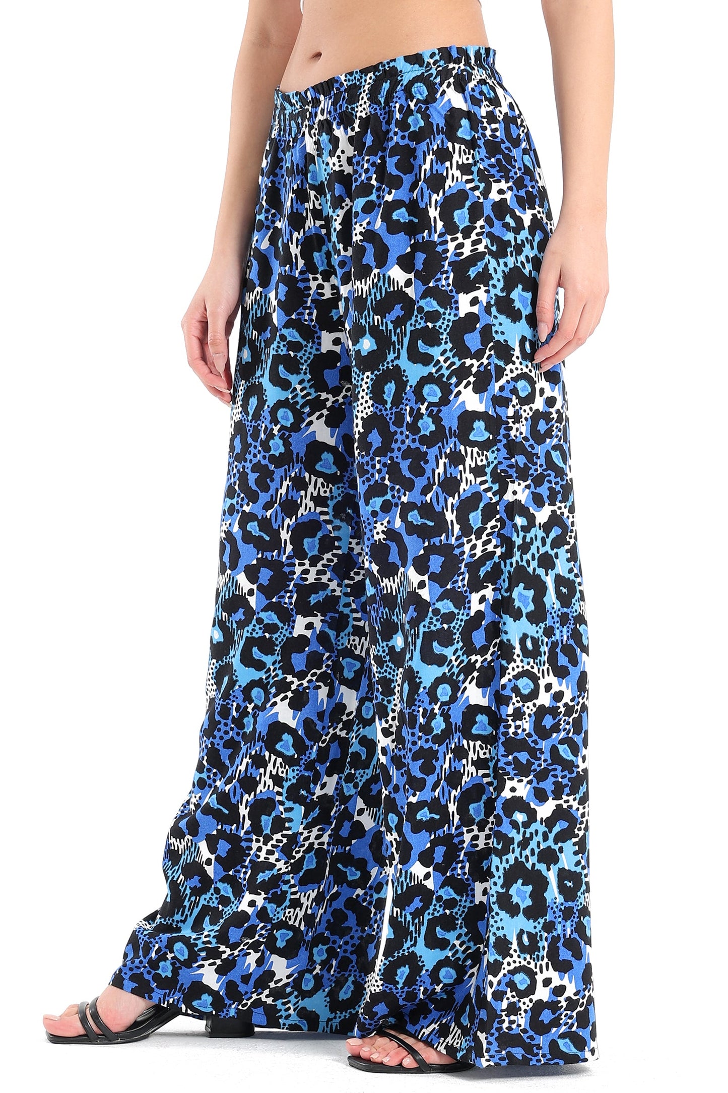 Blue Leopard Printed Pants