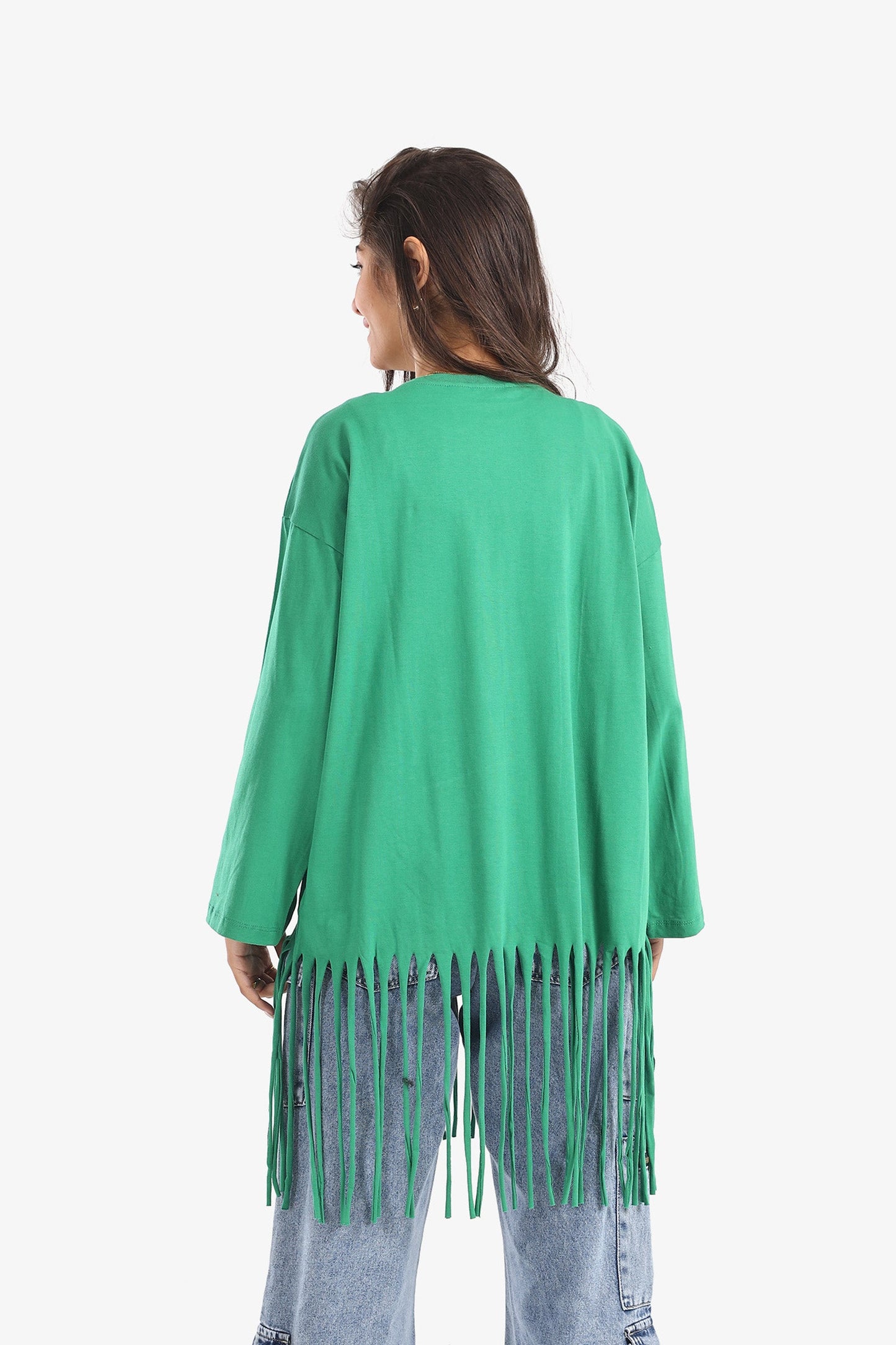 Relaxed Fit T-Shirt with Fringes