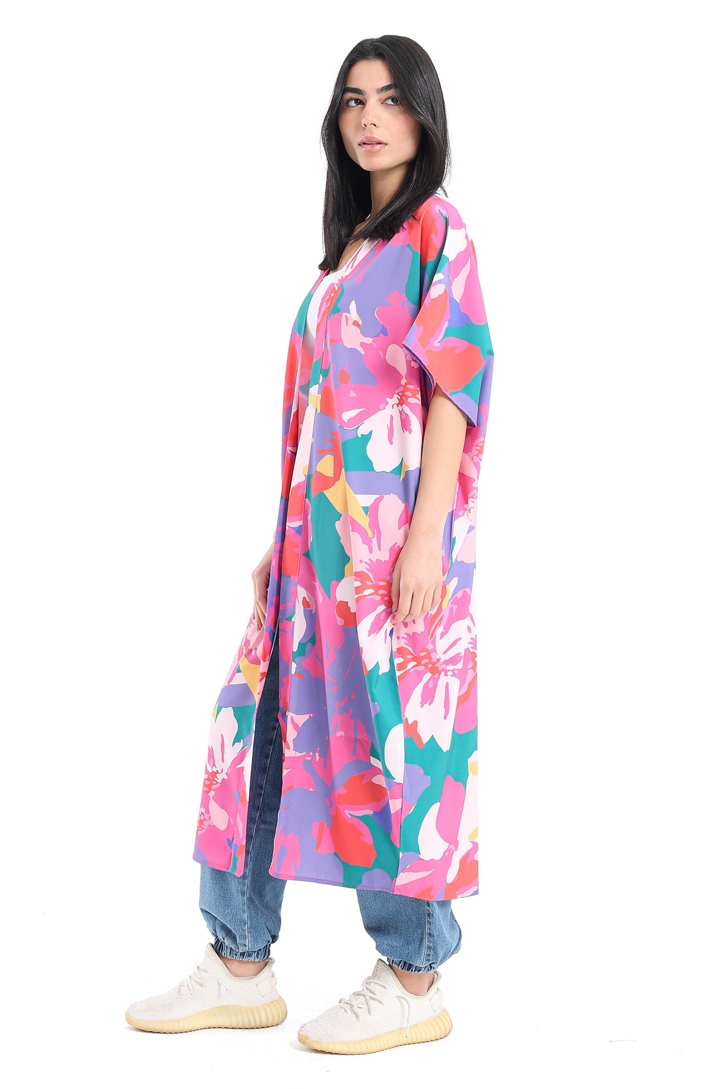 Flowery Short Sleeves Kimono