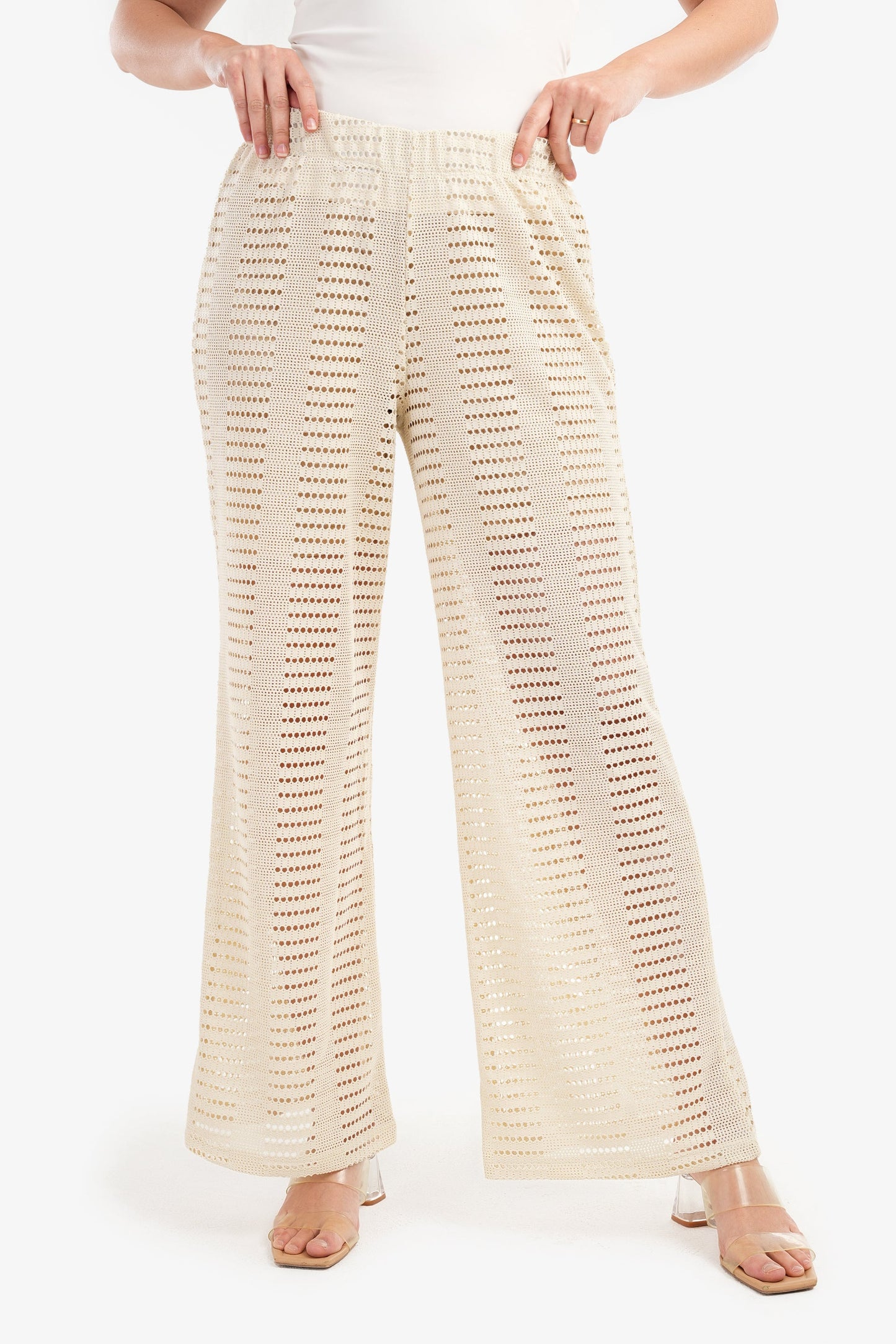 Fishnet Wide Leg Pants