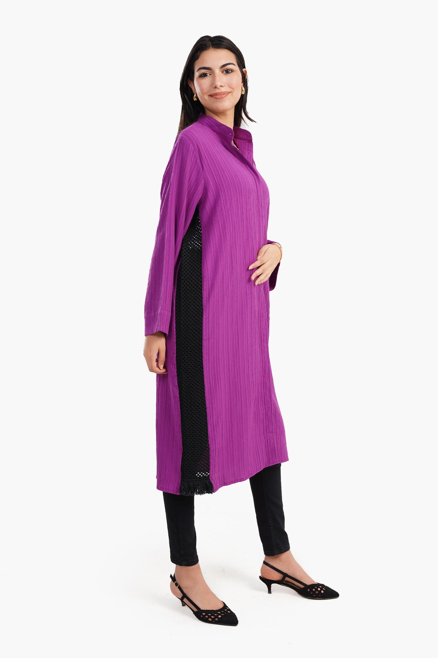 Shirt Dress with Side Trico