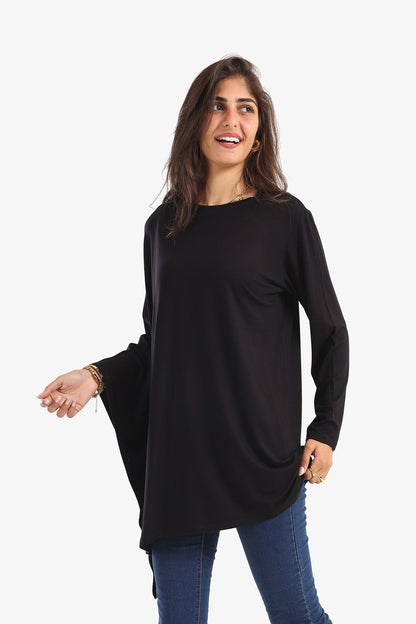 Plain Blouse with Batwing Sleeve