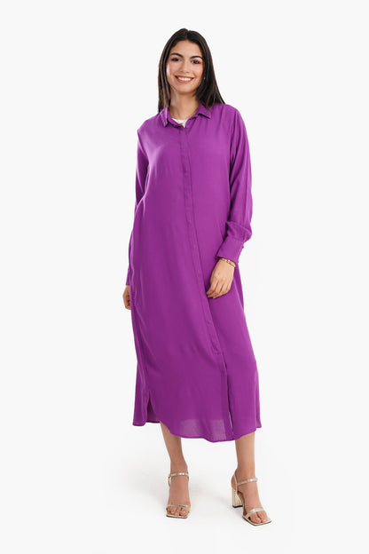 Voile Plain Shirt Dress