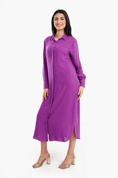 Voile Plain Shirt Dress