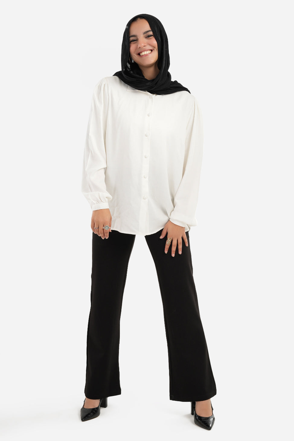 Long Puffy Sleeves Blouse