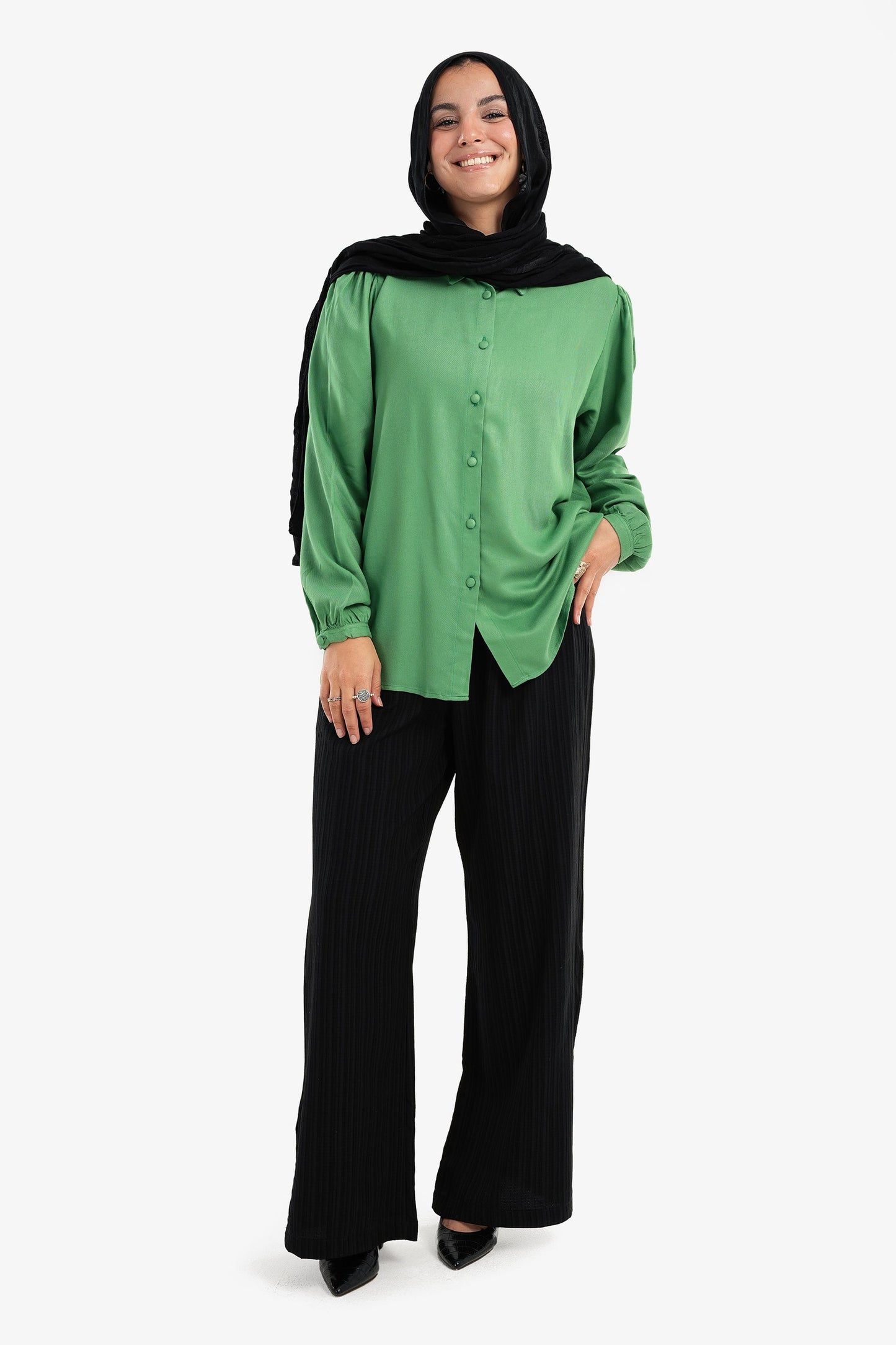 Long Puffy Sleeves Blouse