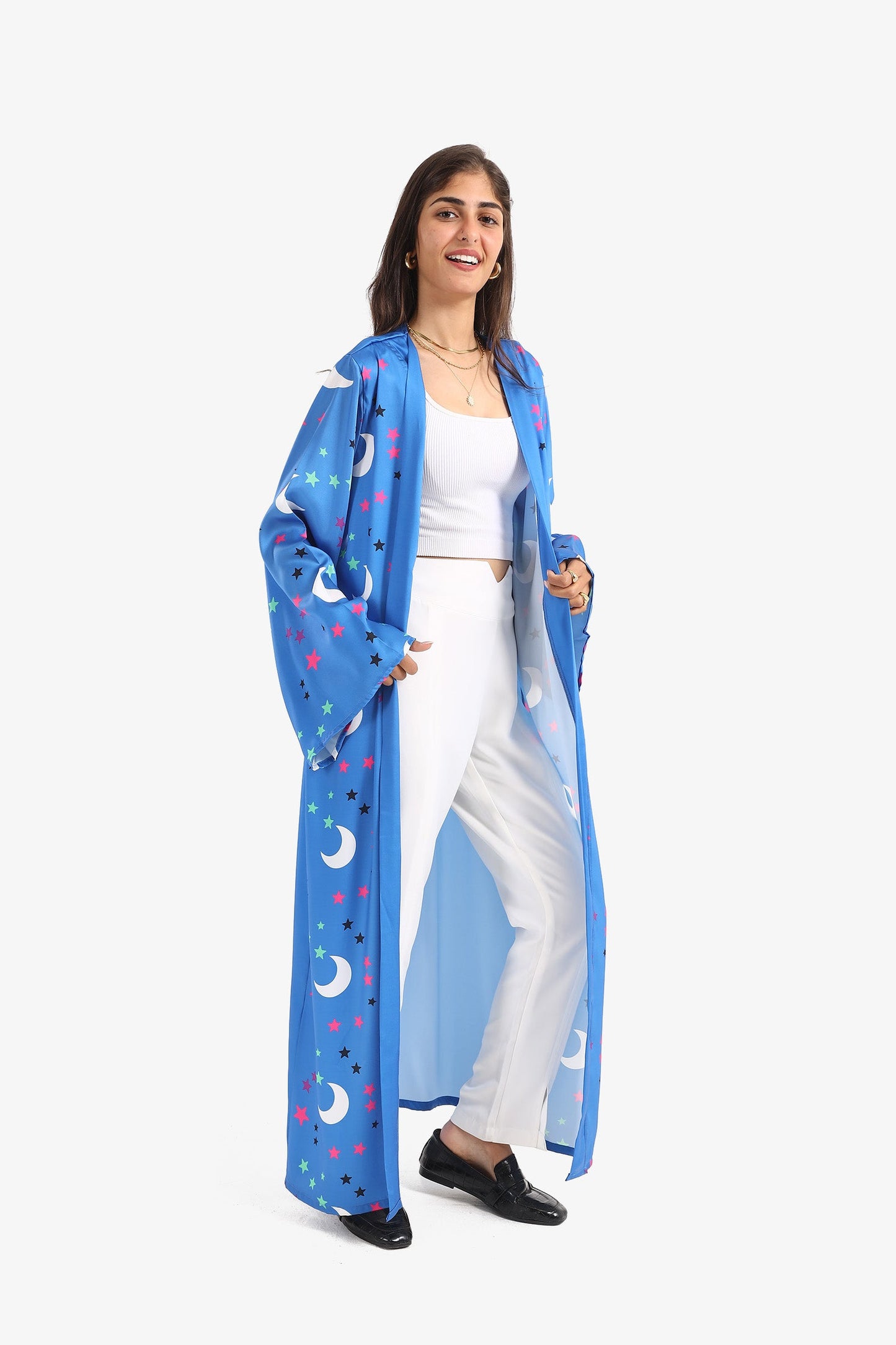 Crescents & Stars Printed Kimono