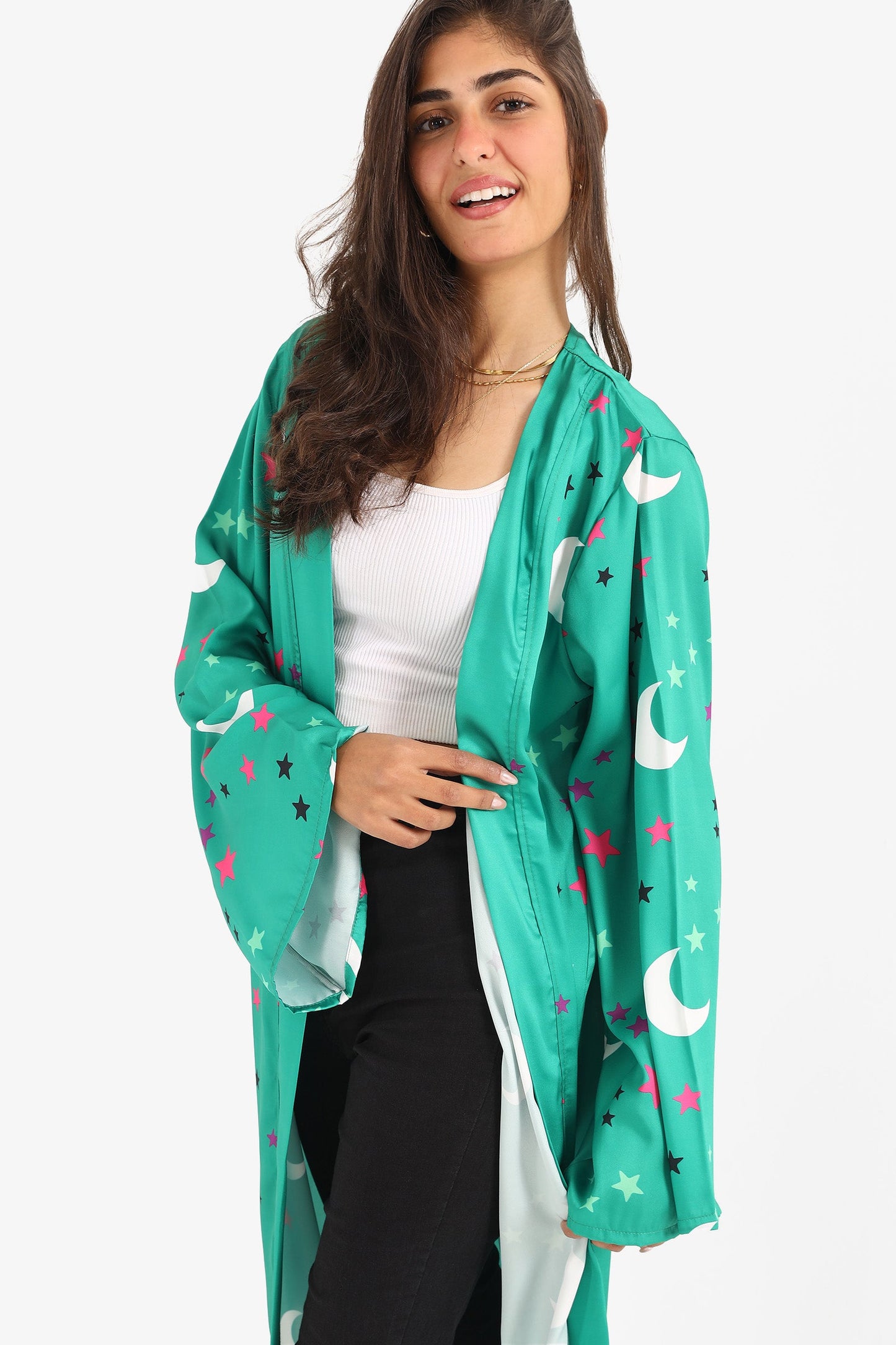 Crescents & Stars Printed Kimono