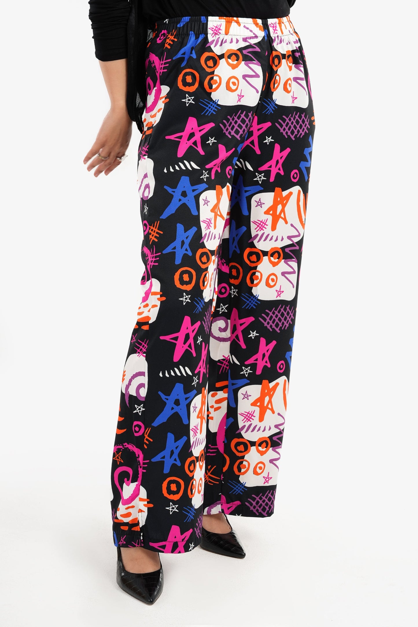 High Waist Printed Pants