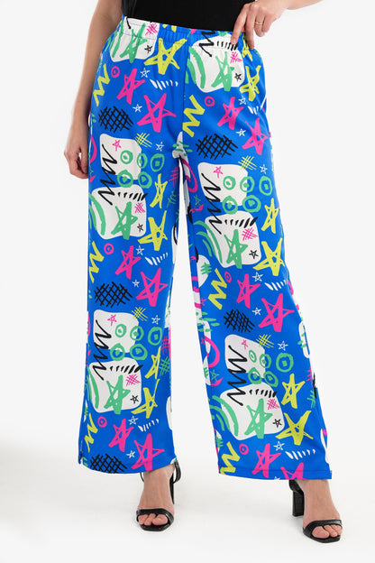 High Waist Printed Pants