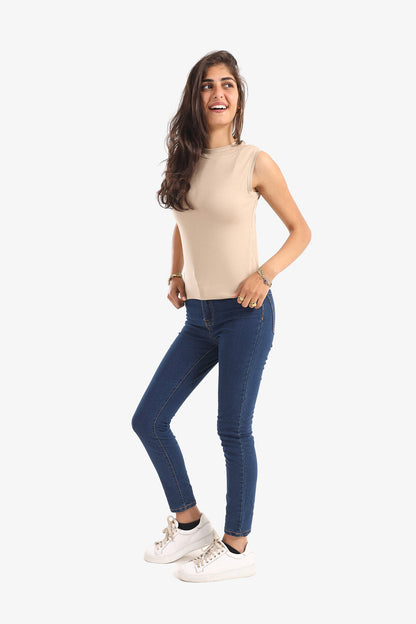 Crew Neck Viscose Top