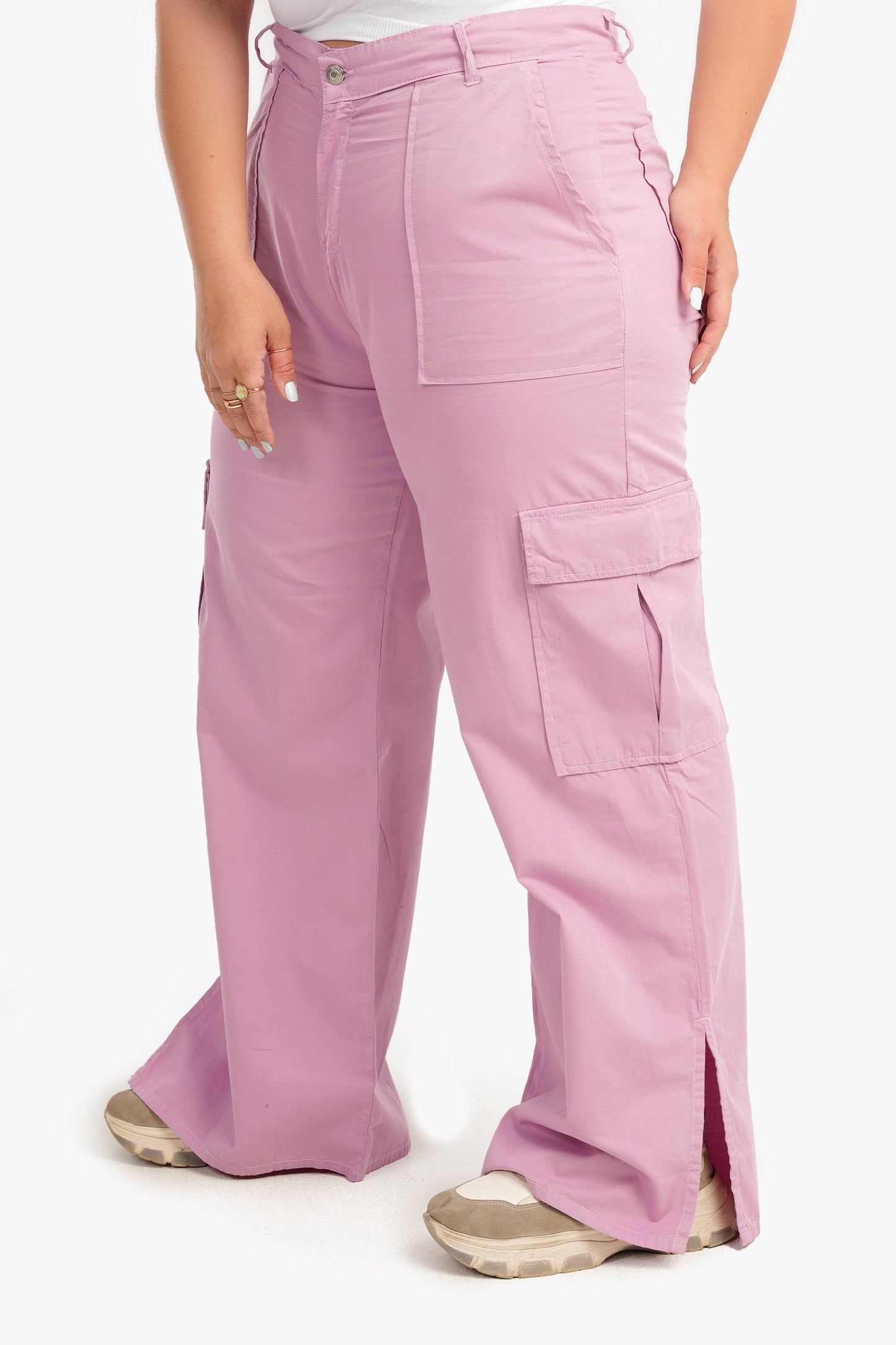 Linen Baggy Pants with Slits