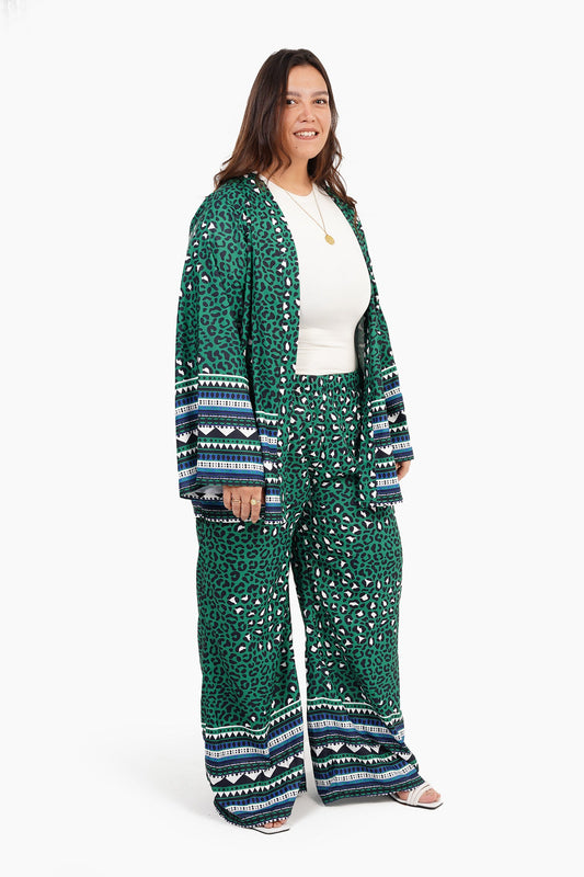 Green All Over Print Kimono