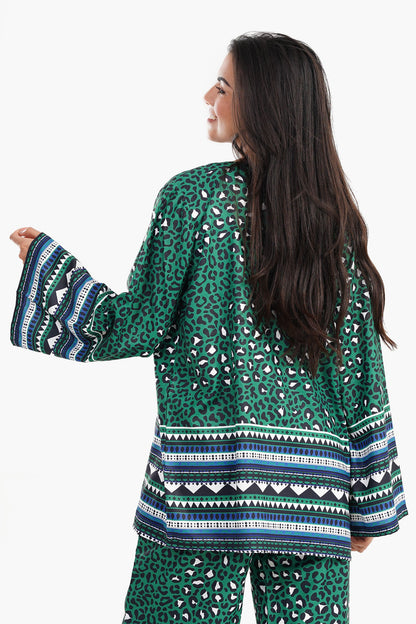 Green All Over Print Kimono