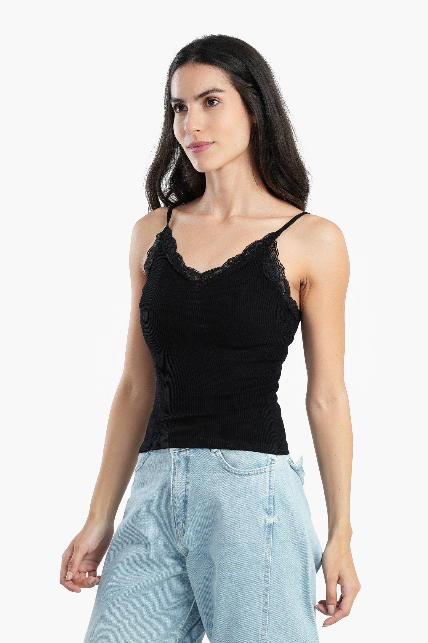 Sleeveless Top with Lace