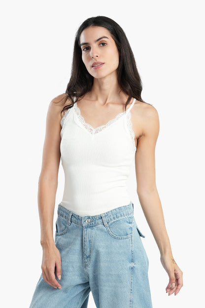 Sleeveless Top with Lace