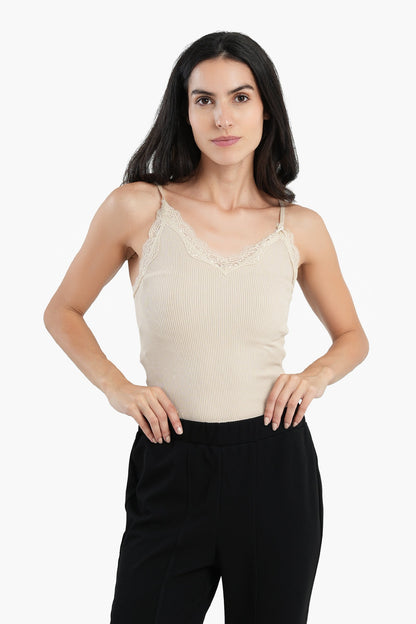 Sleeveless Top with Lace