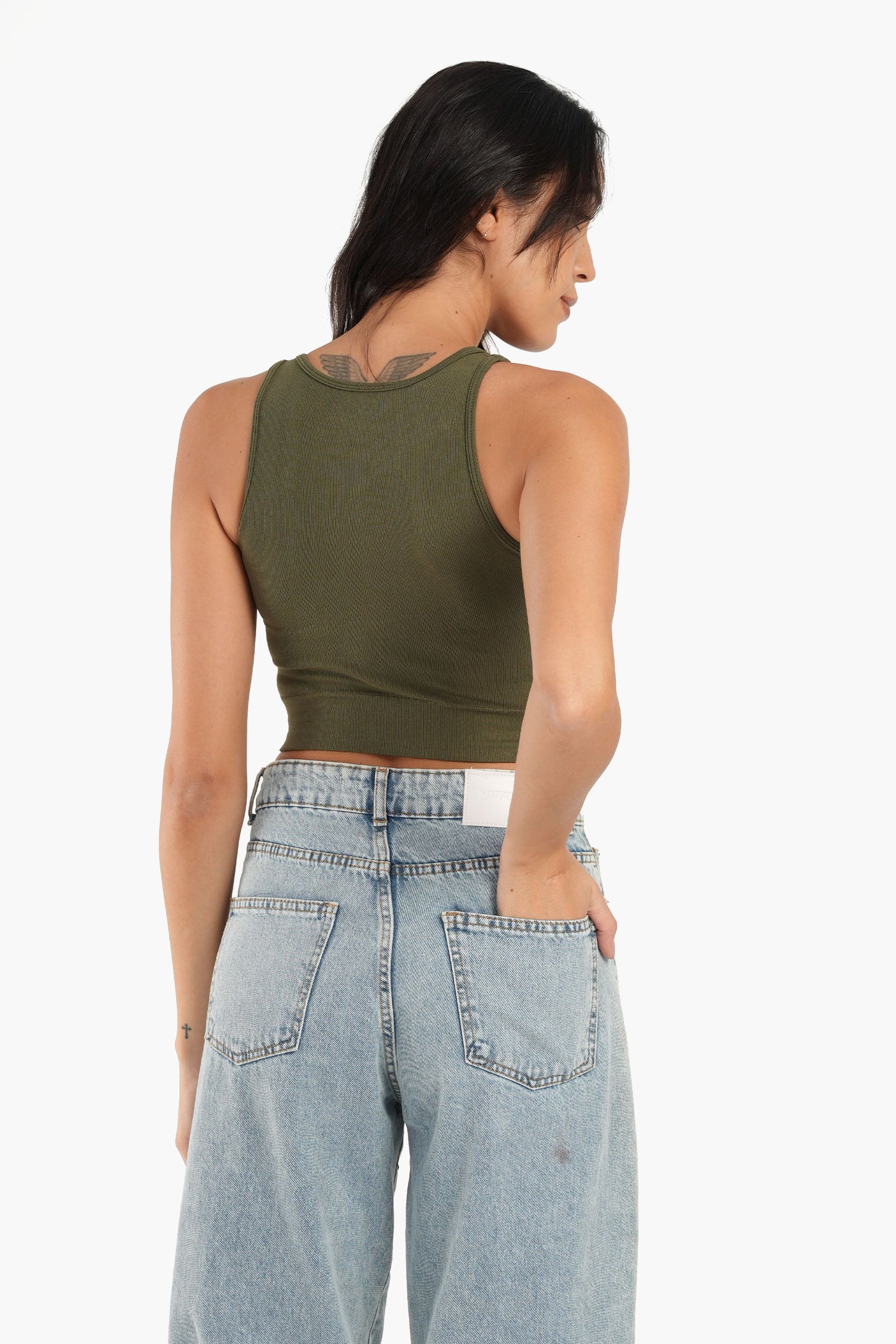 Sleeveless Ribbed Crop Top