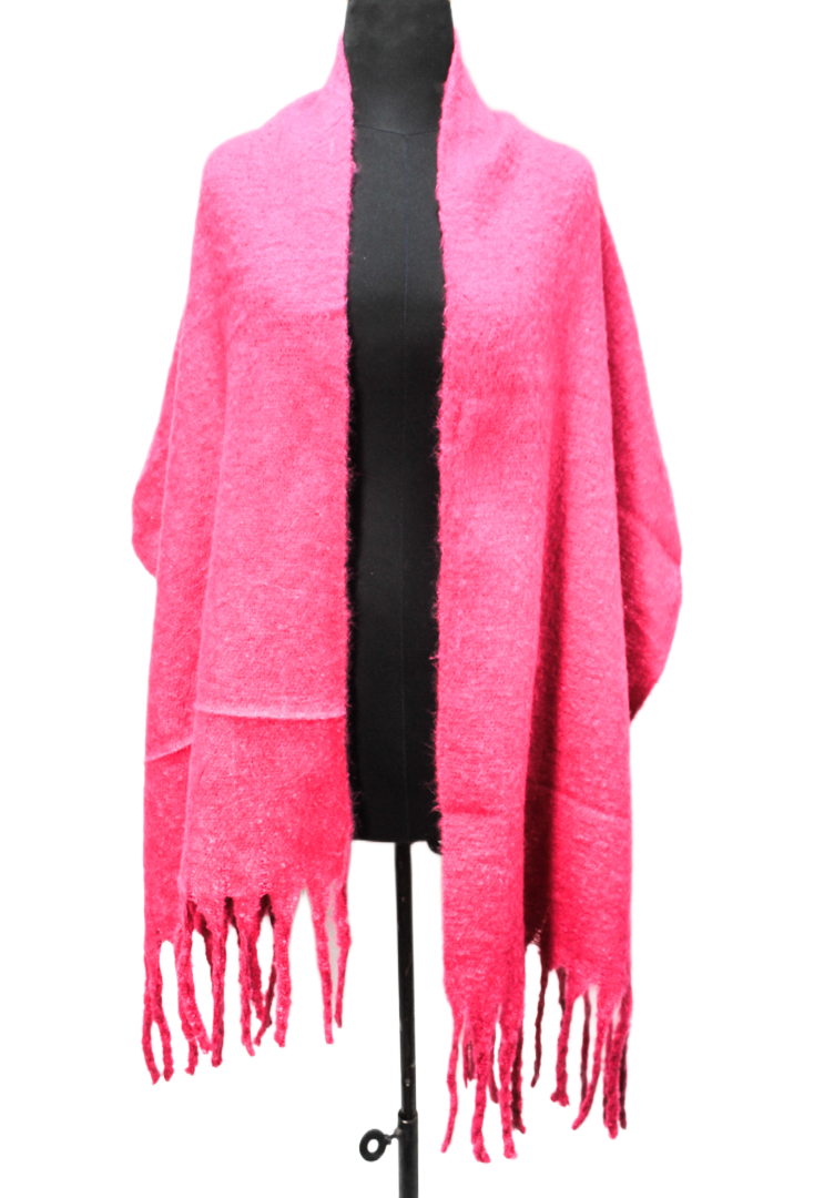 Canvas Textured Shawl – Fuchsia