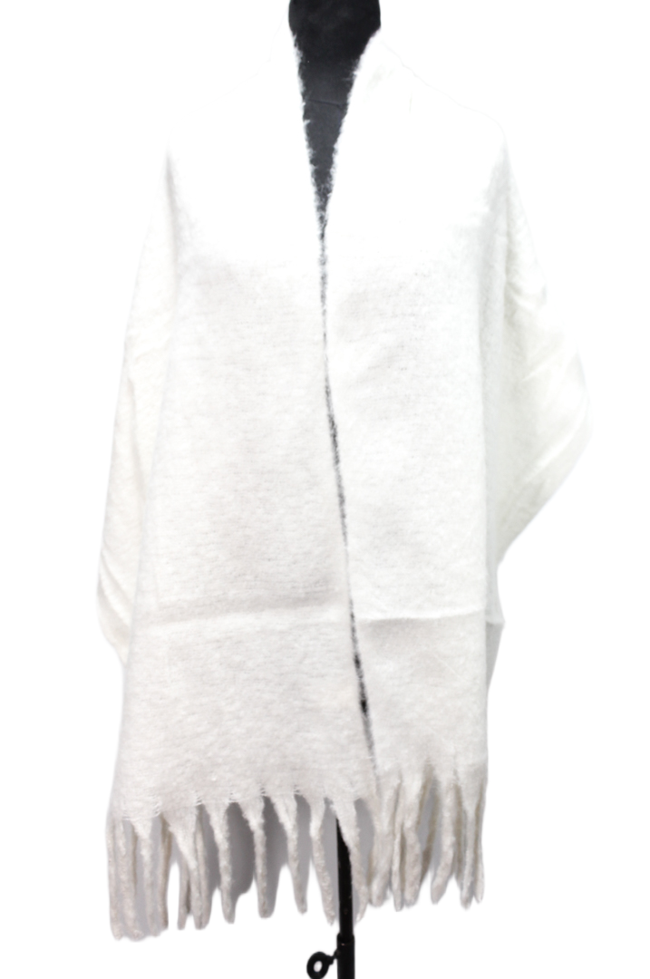 Canvas Textured Shawl – White