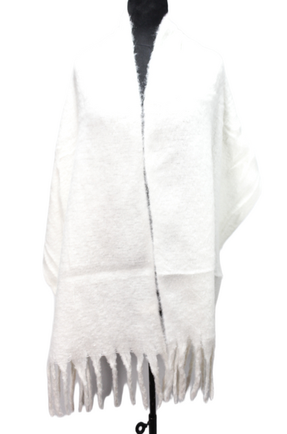 Canvas Textured Shawl – White