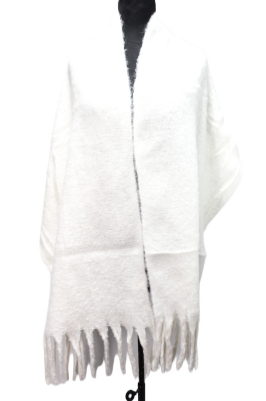 Canvas Textured Shawl – White