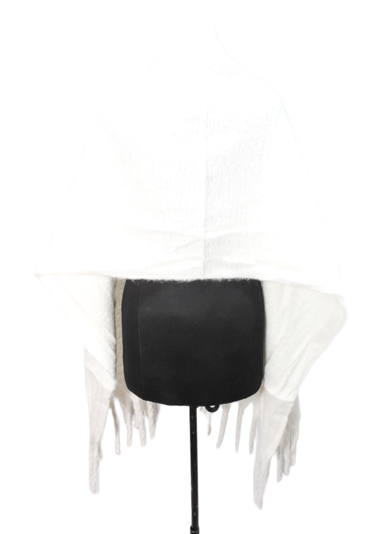 Canvas Textured Shawl – White