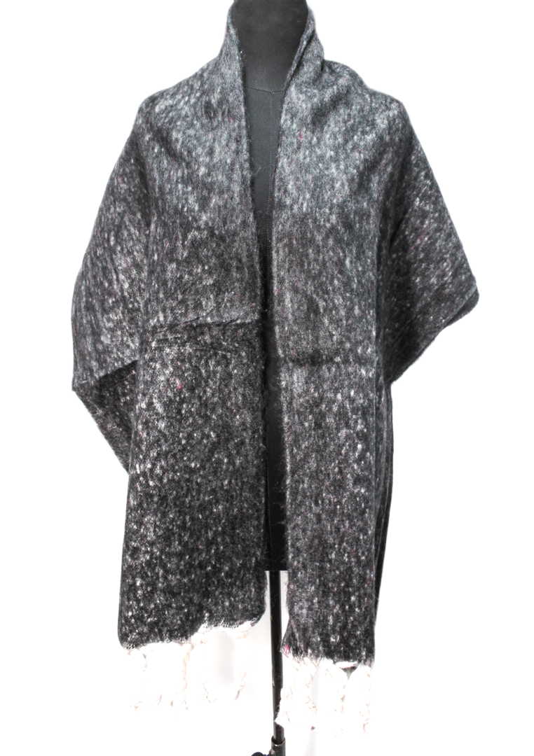 Canvas Textured Shawl – Black