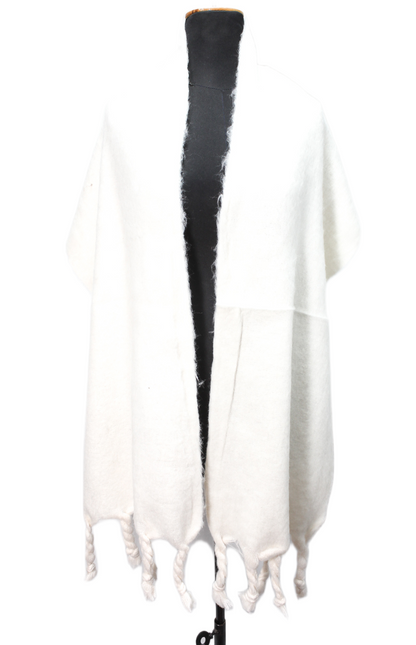 Canvas Textured Shawl – White