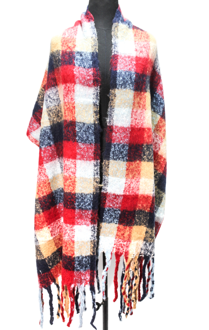 Canvas Checked Shawl – Multicolor