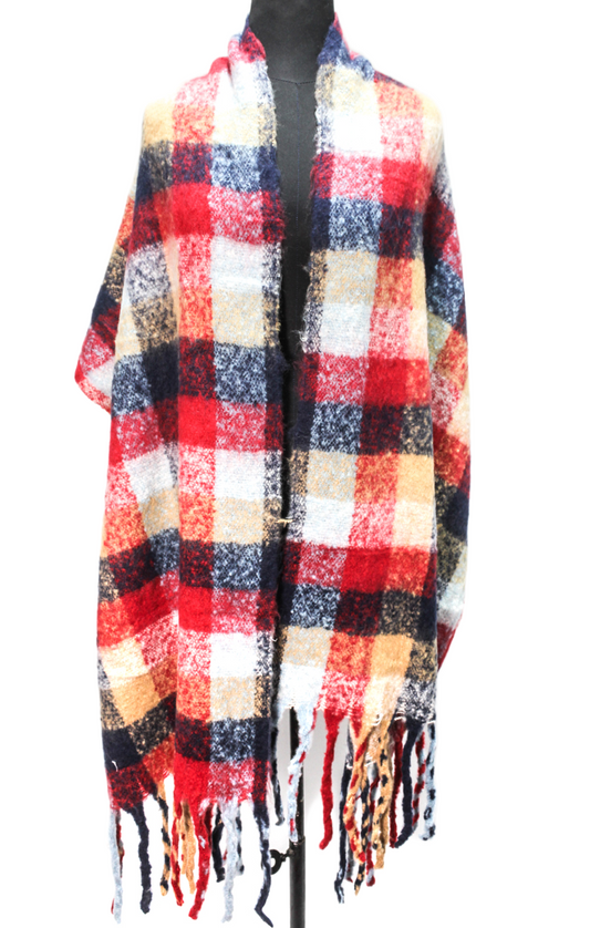 Canvas Checked Shawl – Multicolor