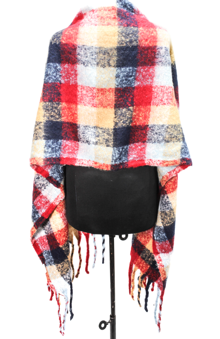 Canvas Checked Shawl – Multicolor